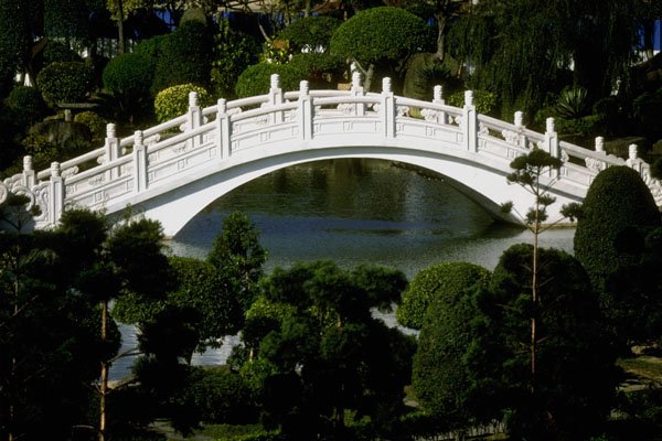 791015 Stone Bridge, Chiang Kai Skek Memorial, Taipei, Taiwan A4 Photo Print