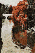 791020 River Cam At Trinity College, Cambridge, U.K. A4 Limited Edition Watercolour Print
