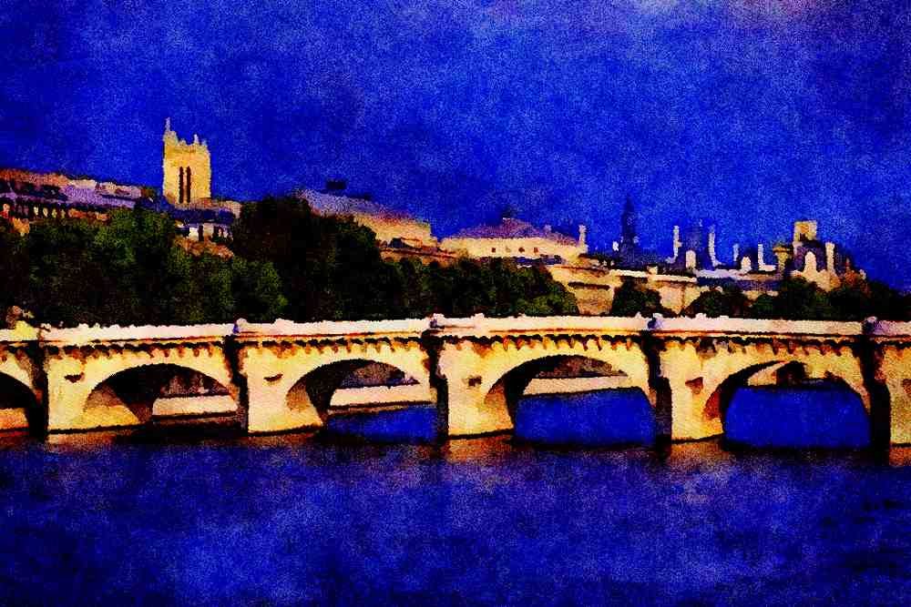 791022 The Pont Neuf Is Paris' Oldest Bridge, France A4 Limited Edition Watercolour Print