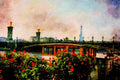 791024 Eiffel Tower, Barges, Paris, France A4 Limited Edition Watercolour Print