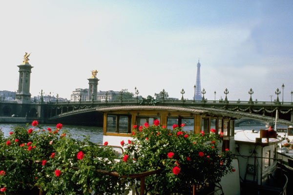 791024 Eiffel Tower, Barges, Paris, France A4 Photo Print