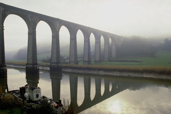 791027 The Railway Viaduct Crossing The River Tamer At Calstock, England A4 Photo Print