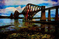 791028 Forth Railway Bridge Over Firth, Scotland A4 Limited Edition Watercolour Print