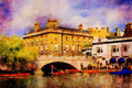 791035 Silver Street Bridge And Punts, Cambridge, U.K. A4 Limited Edition Watercolour Print