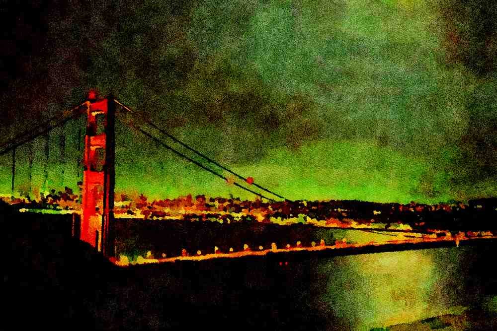 791039 Golden Gate Bridge And Fort Point, San Francisco, California, U.S.A. A4 Limited Edition Watercolour Print