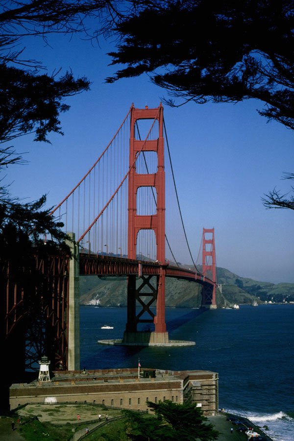 791040 Golden Gate Bridge And Fort Point, San Francisco, California, U.S.A. A4 Photo Print
