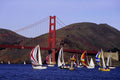 791042 Golden Gate Bridge And Sail Boats, San Francisco, California, U.S.A. A4 Photo Print