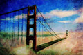 791043 Golden Gate Bridge And Summer Fog, San Francisco, California, U.S.A. A4 Limited Edition Watercolour Print