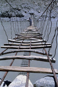 791046 A Suspension Bridge Over River Hunza, Northern Pakistan A4 Photo Print