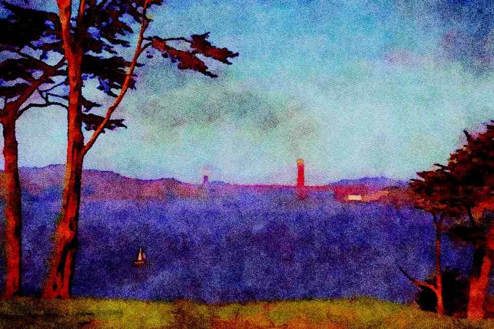 791064 Spectacular Bayside View A4 Limited Edition Watercolour Print