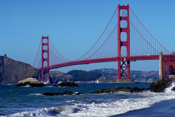 791067 Majestic Golden Gate Bridge, San Francisco, California, U.S.A. A4 Photo Print