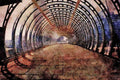 791069 Docklands Light Railway Interior Of Footbridge, Poplar Station A4 Limited Edition Watercolour Print