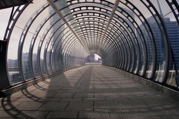 791069 Docklands Light Railway Interior Of Footbridge, Poplar Station A4 Photo Print