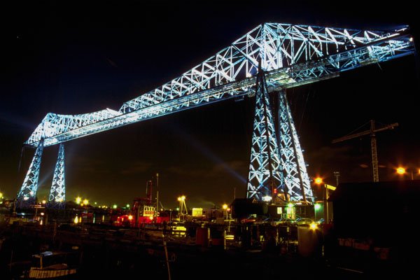 791075 Transporter Bridge At Night, Cleveland, Ohio, U.S.A. A4 Photo Print