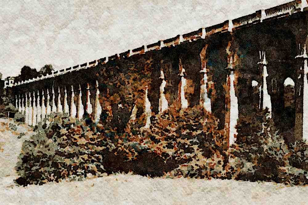 791080 Viaduct In Sussex, U.K. A4 Limited Edition Watercolour Print
