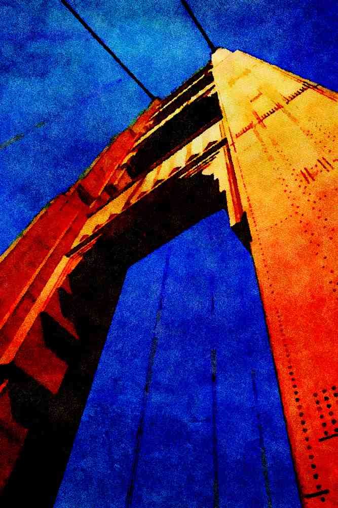 791093 Golden Gate Bridge, The South Tower, San Francisco, California, U.S.A. A4 Limited Edition Watercolour Print