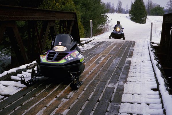 792001 One Of Many Bridges On Ontario's Groomed Trails A4 Photo Print