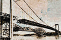 792004 Cartier Bridge Under Construction, Quebec City, Quebec, Canada A4 Limited Edition Watercolour Print