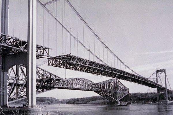 792004 Cartier Bridge Under Construction, Quebec City, Quebec, Canada A4 Photo Print