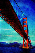 792009 Golden Gate Bridge, San Francisco, California, U.S.A. A4 Limited Edition Watercolour Print