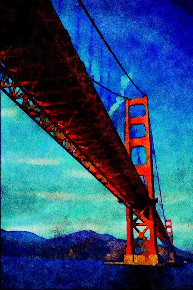 792009 Golden Gate Bridge, San Francisco, California, U.S.A. A4 Limited Edition Watercolour Print
