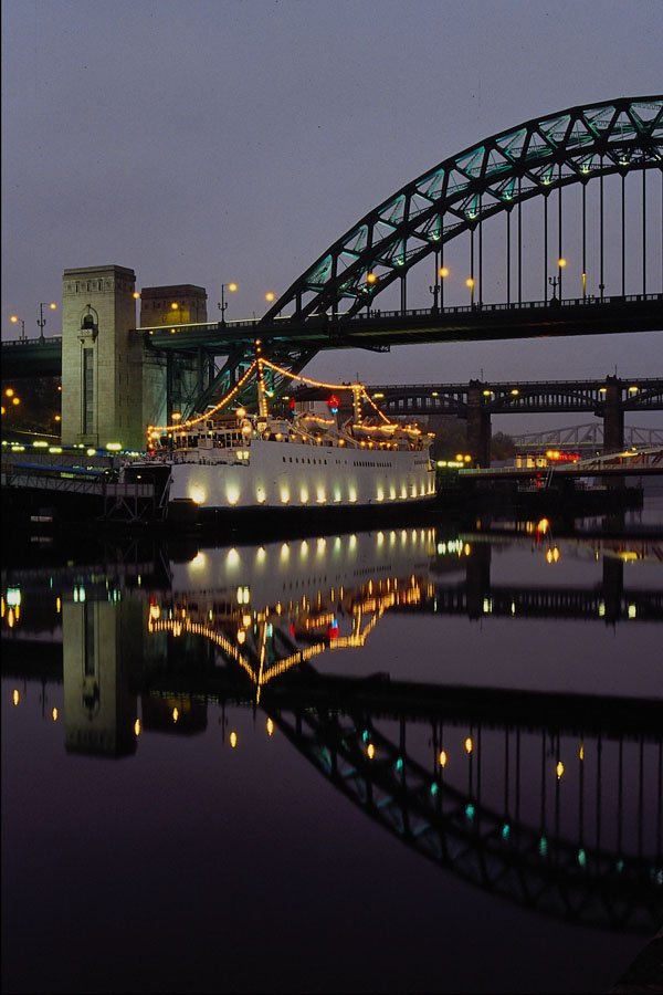 792011 Tyne Bridge And Tuxedo Royale Floating Night Club A4 Photo Print