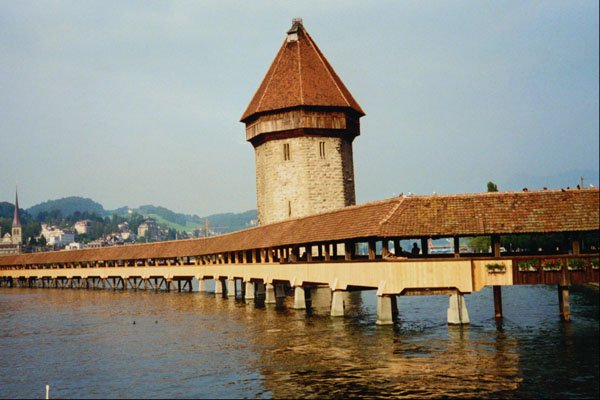 792014 Kapelbruke Chapel Bridge, Lucerne, Switzerland A4 Photo Print