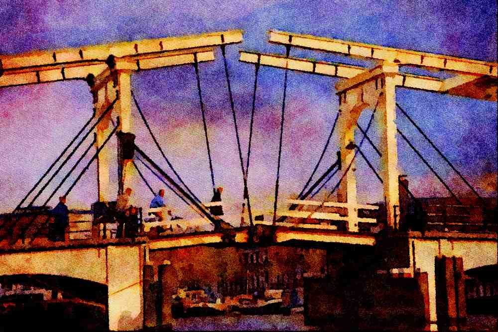 792023 Magere Brug, _Skinny Bridge_, Amstel River, Amsterdam A4 Limited Edition Watercolour Print