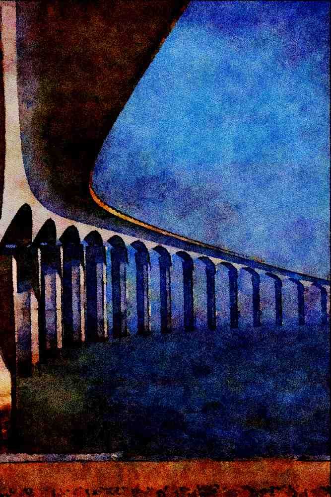 792031 Bridge Ile De Re, France A4 Limited Edition Watercolour Print