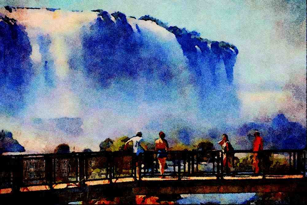 792038 Iguacu Falls, Brazil A4 Limited Edition Watercolour Print