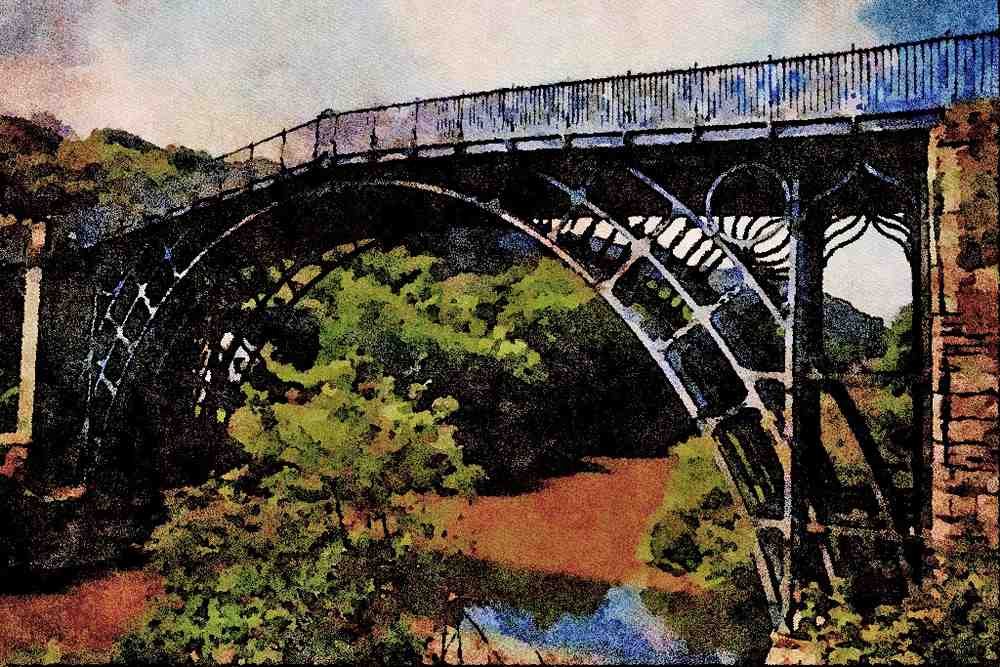 792041 The Original Iron Bridge, 1779 A4 Limited Edition Watercolour Print