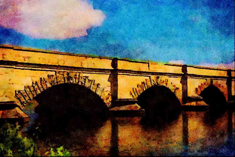 792045 Bridge At Ross A4 Limited Edition Watercolour Print