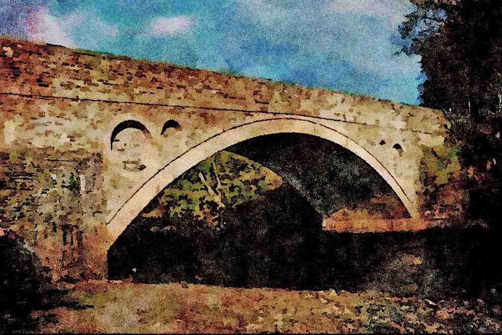 792046 Bridge Over River Tees, Middleton in Teesdale, U.K. A4 Limited Edition Watercolour Print