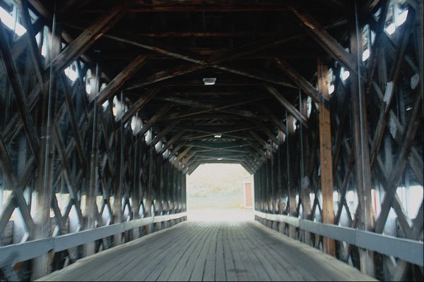 792048 Covered Bridge Interior, Quebec, Canada A4 Photo Print