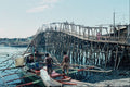 792055 Bamboo And Wood Toll Bridge, Davao, Mindinao, Philippines A4 Photo Print