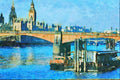 792058 Fire Station On Thames, Lambeth Bridge, London A4 Limited Edition Watercolour Print