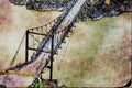792061 Bridge Over Fraser River, British Columbia, Canada A4 Limited Edition Watercolour Print