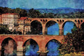 792062 View Of Buildings Across The River Tam, From Berber's Palace A4 Limited Edition Watercolour Print