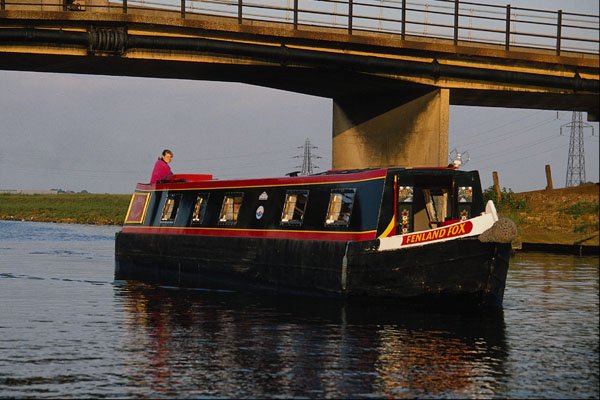 792067 Narrow Boat At Embankment, River Nene, Peterborough, England A4 Photo Print