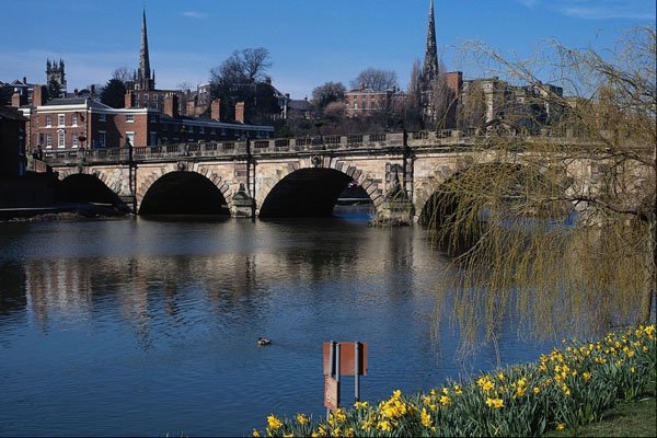 792068 The English Bridge Over The Severn, Shrewsbury, U.K. A4 Photo Print