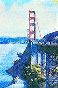 792069 Golden Gate Bridge, San Francisco, California, U.S.A. A4 Limited Edition Watercolour Print