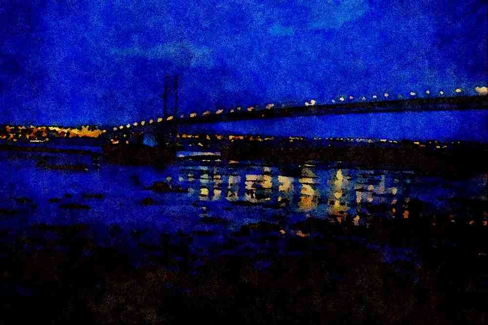 792070 Forth Road Bridge, Night A4 Limited Edition Watercolour Print