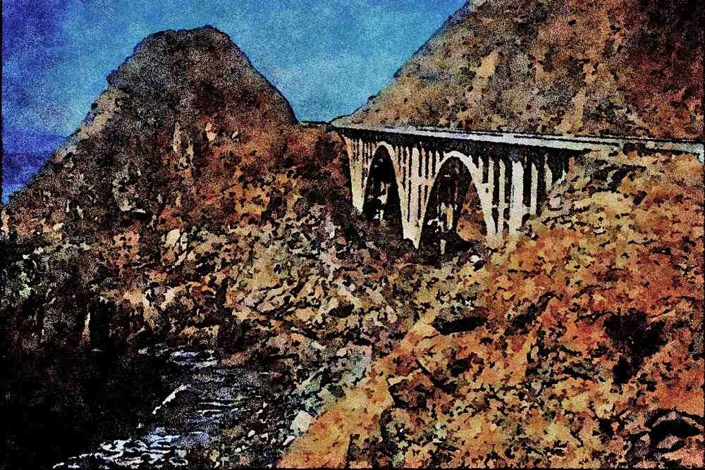 792082 Coastal Road Of Los Angeles, California, U.S.A. A4 Limited Edition Watercolour Print