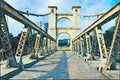 792085 Old Suspension Bridge, Waco Historical Site, Texas, U.S.A. A4 Limited Edition Watercolour Print