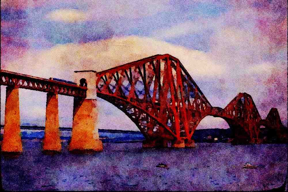 792089 Forth Rail Bridge, Scotland A4 Limited Edition Watercolour Print