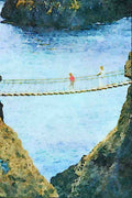 792093 Carrick A Rede Rope Bridge, Ballintoy, Co. Antrim, Ireland A4 Limited Edition Watercolour Print