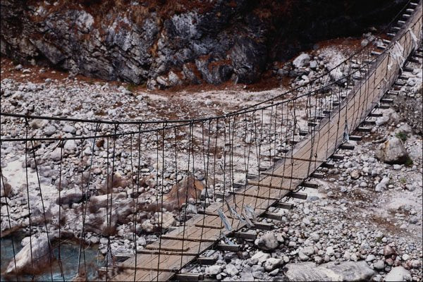 792096 Suspension Bridge Himalaya, Everest Region A4 Photo Print