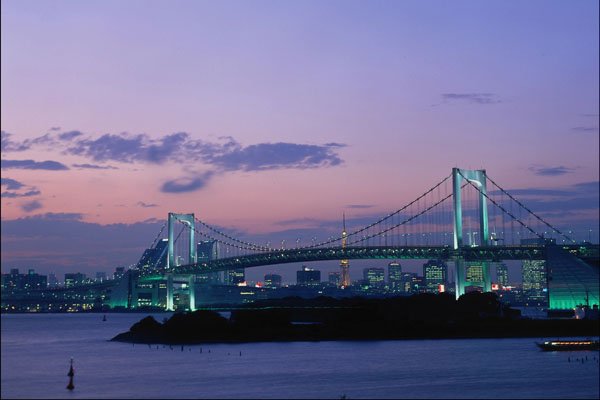 792097 Rainbow Bridge Crossing Tokyo Bay, Japan A4 Photo Print