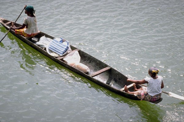 793001 Common Dugout Canoe, Niger River, Nigeria A4 Photo Print