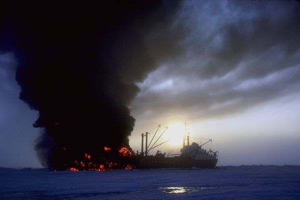 793004 Tanker, On Fire A4 Photo Print